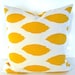 THROW PILLOWS SET of 2 Yellow 16x16 Throw Pillow Covers 16 x 16 Ikat Decorative Throw Pillows accent Contemporar Fabric front & back