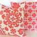 PILLOW COVER 20x20 CORAL Decorative Throw Pillows 20 x 20 Pillow Covers salmon orange accent