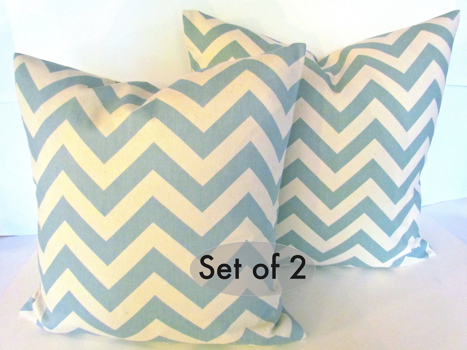 Items similar to THROW PILLOWS CHEVRON Spa Blue 18x18 Decorative Throw Pillows 18 x 18 Chevron ...