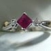 Vintage Gold Ring with Ruby and Diamond Ring 10k white gold