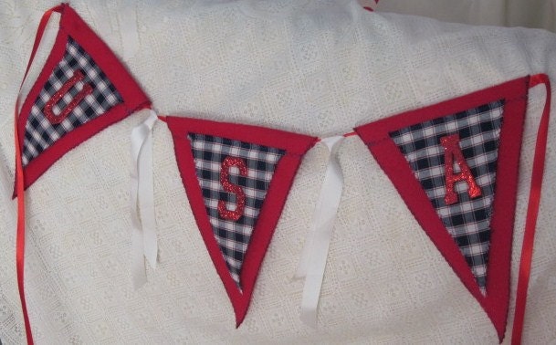 PATRIOTIC BANNER USA Red White Blue