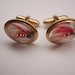 Vintage Fly Fishing Hunting Goofus Glass Cufflinks Signed Anson