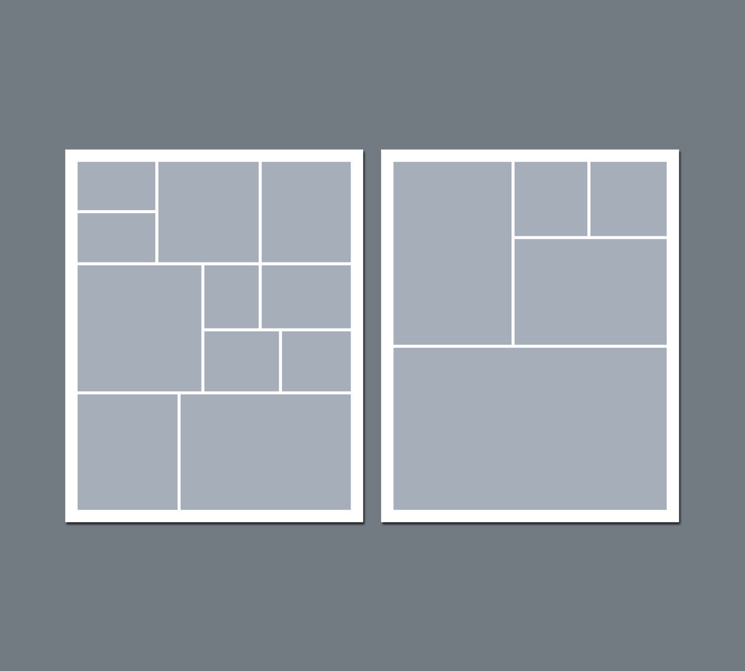 Digital Photo Collage Template - 8 x 10 - Template Pack - No.2