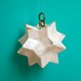 SALE. Little white star ornament. Stoneware hanging.
