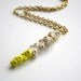 Coral Necklace in Lemon Yellow and White Dipped Color Block Pendant