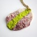 Sea Shell Necklace Pendant - Neon Lime Acid Green Striped