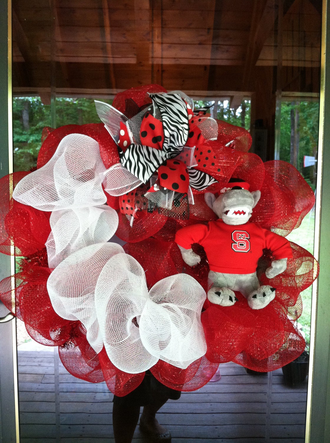 NC State Mesh Wreath