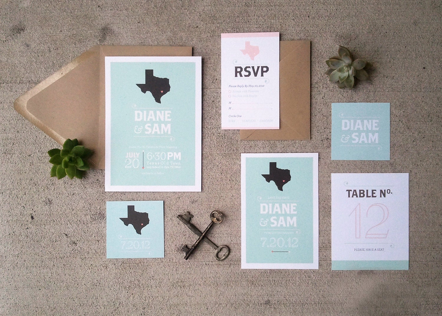 Printable Wedding Invitation Suite - Texas Y'all