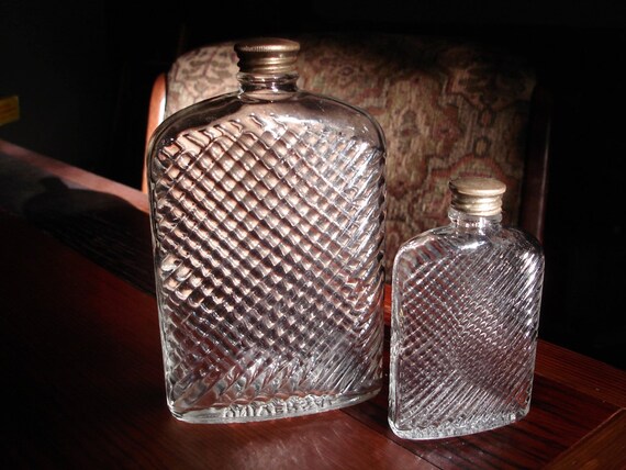 PROHIBITION ERA FLASKS Hip And Side Pocket by CityLimitsVintage