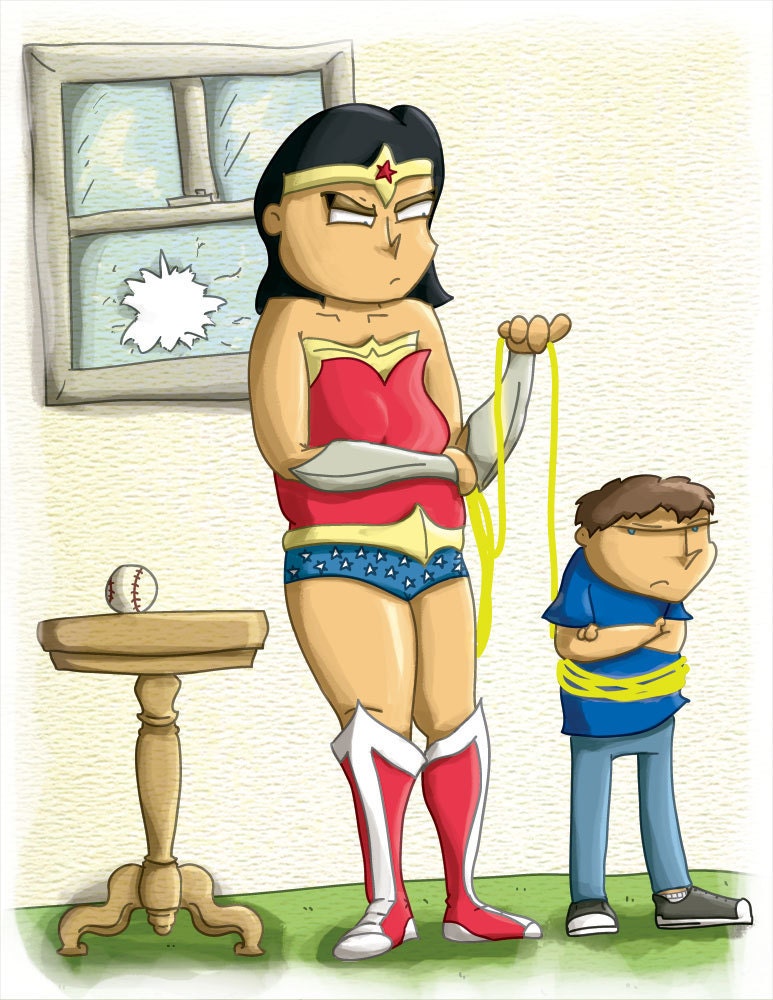 Wonder Woman You Can't Lie to Mom Print Super Hero Parents