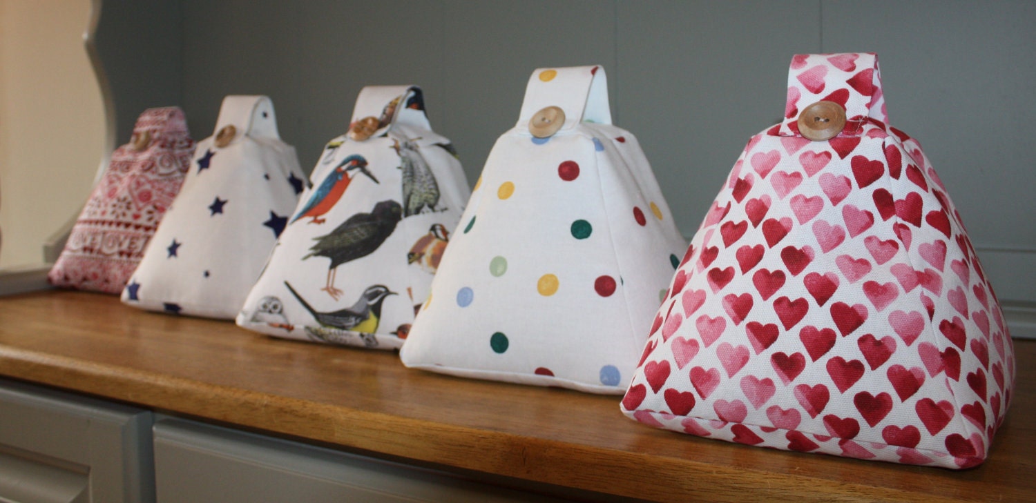 Handmade Fabric Doorstop Door stop in Emma Bridgewater Fabrics Birds / Hearts / Polka Dot / Starry Skies / Sampler