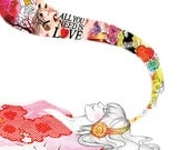 Watercolor love fashion print All you need is love A4