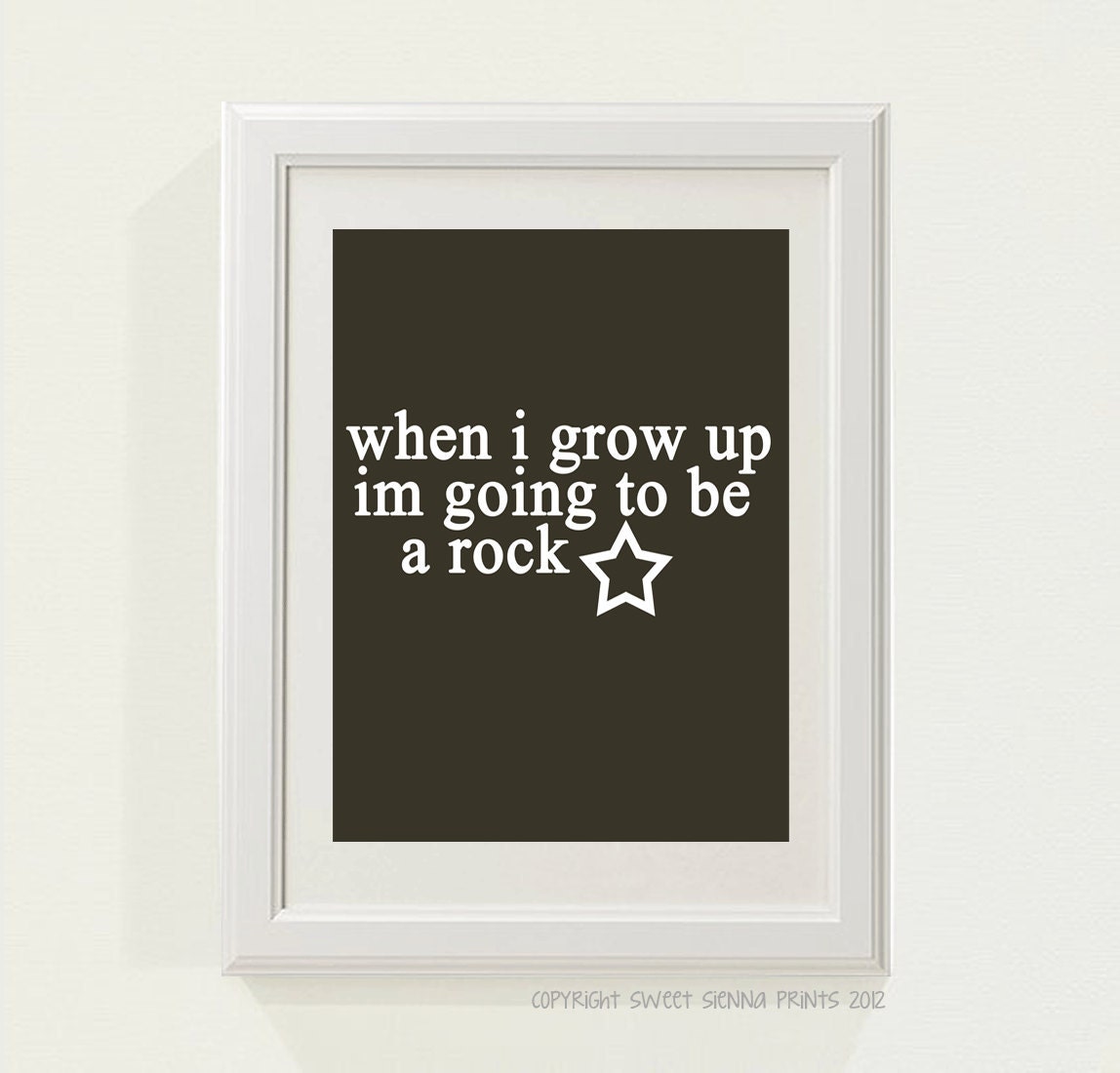 Brown "When I grow up" Nursery decor, baby nursery art. Nursery Wall quote, typographic print, 8x10" PDF