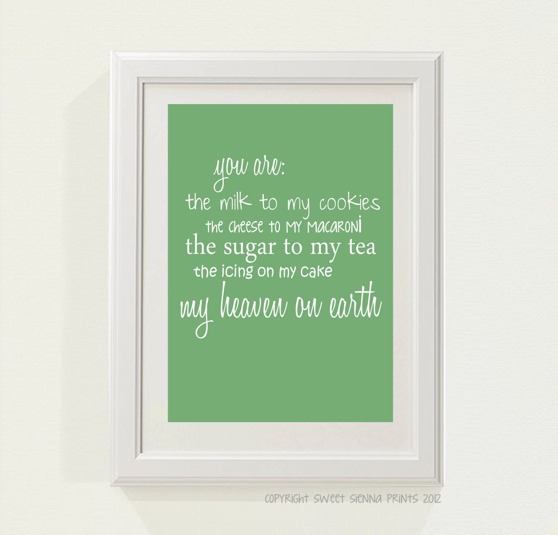 Green "You are..." Nursery decor, baby nursery art. Nursery Wall quote, typographic print, 8x10" PDF