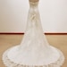 A-line Strapless Court Train satin And Lace Wedding Dress