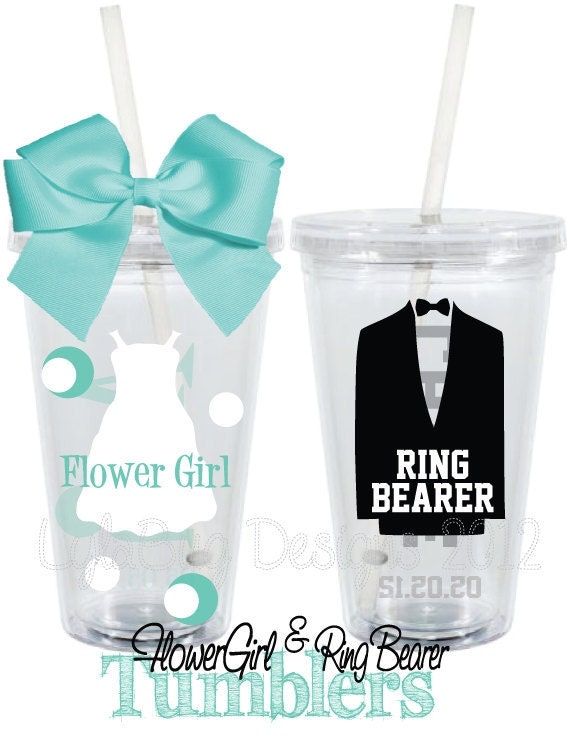 Items similar to Flower Girl Ring Bearer Gift Set Wedding Personalized
