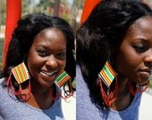 Red Kente Under-Loop Earrings
