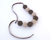 Brown beads handmade balls bracelete thread cotton for women lace textile natural - BallClub
