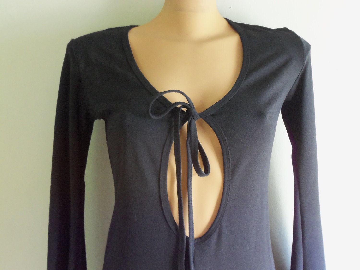 Black Polyester Disco Jumpsuit