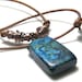 Blue African Jasper Leather Necklace