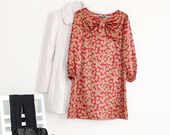 PETITES - SMALL Sploge Long Sleeve Pullover Shift Dress with Bow