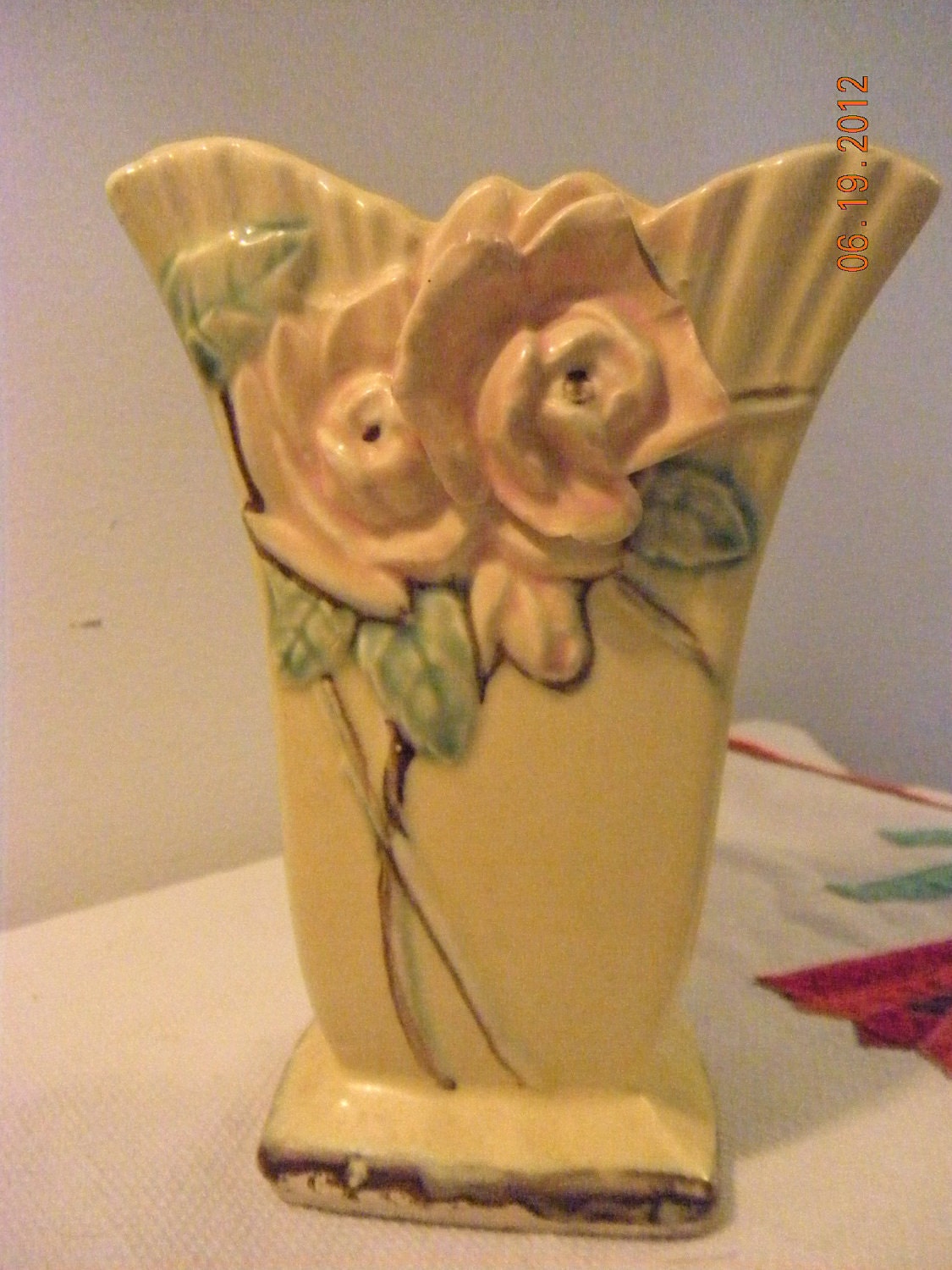 Vintage McCoy Wild Rose Vase...1950