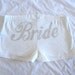 Bride Shorts. Rhinestone White Honeymoon Booty Shorts Panties. Wedding Gift.