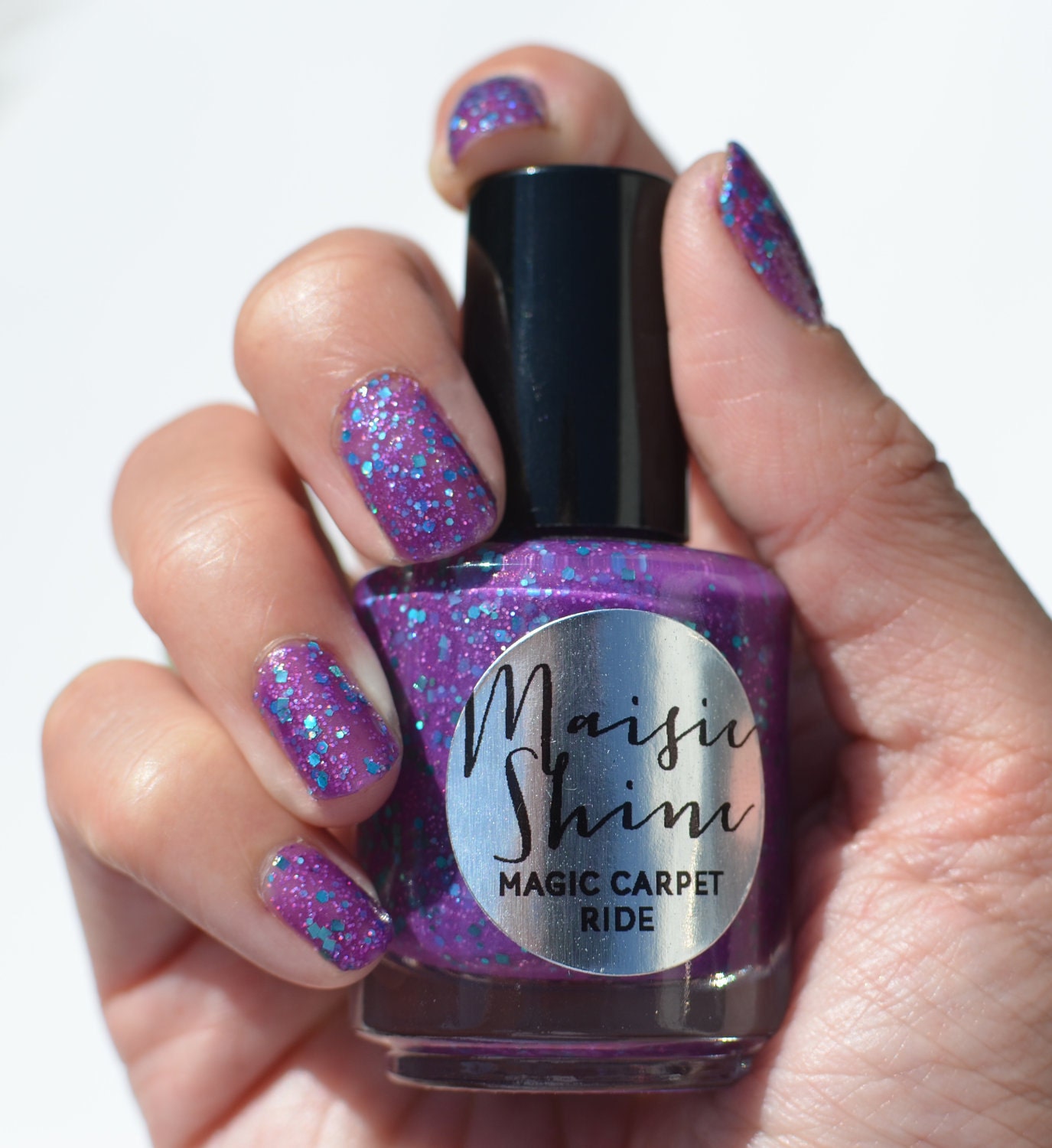 Nail Polish: Magic Carpet Ride - Purple Polish with Purple and Teal Glitters