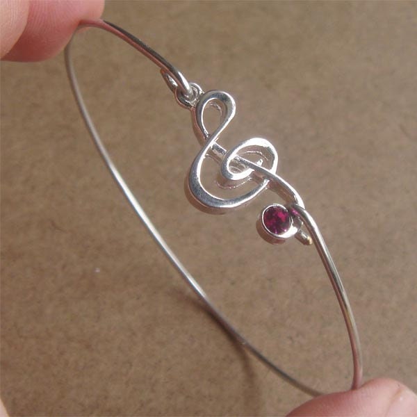 Music Note Bangle Bracelet, Simple Everyday Jewelry, Elegant gift, Bridesmaid Gift, Bridal Wedding Jewelry