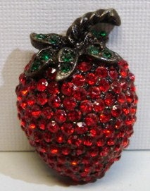 Weiss Brooch Vintage Jewelry Signed with Ruby Red and Emerald Green Rhinestones