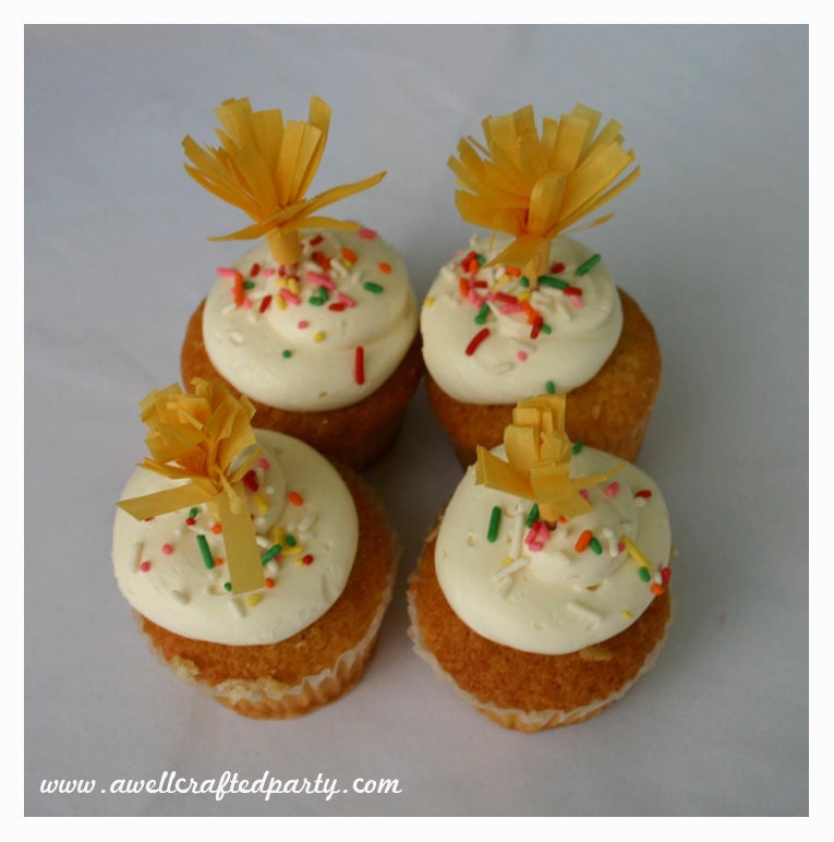 Fringe Cupcake Toppers or appetizer picks