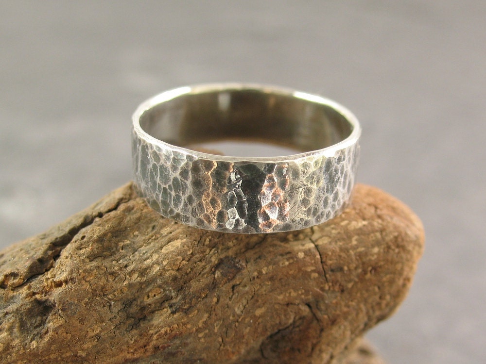Hammered Sterling Silver Band Size US 8.5