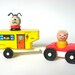 Rare Fisher Price Little People 686 Car and Camper Set, Complete & Original 5 Pieces
