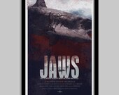 Jaws - 12x18 - Movie Poster - jaws, movie poster, film, retro