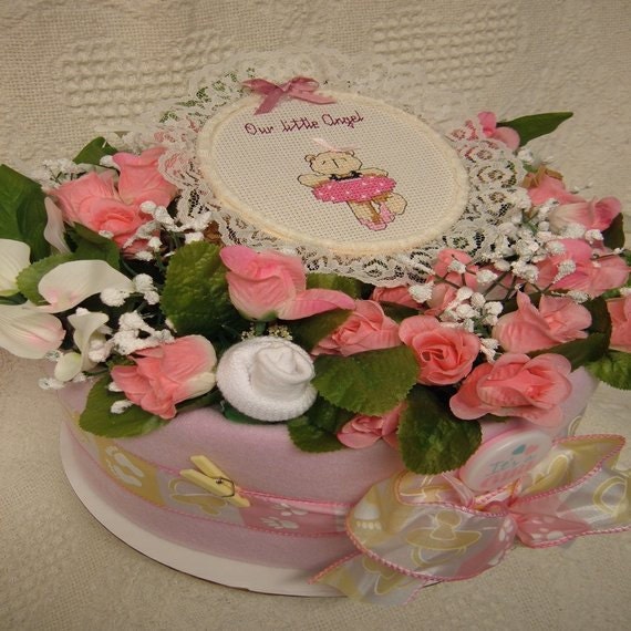 Ballerina Pink Baby Diaper Cake Baby Girl Shower Centerpiece