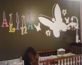 Hanging Wall Letters (5 letters). Handpainted and custom designed hanging wall letters for room or nursery - eLeMeNOPkids