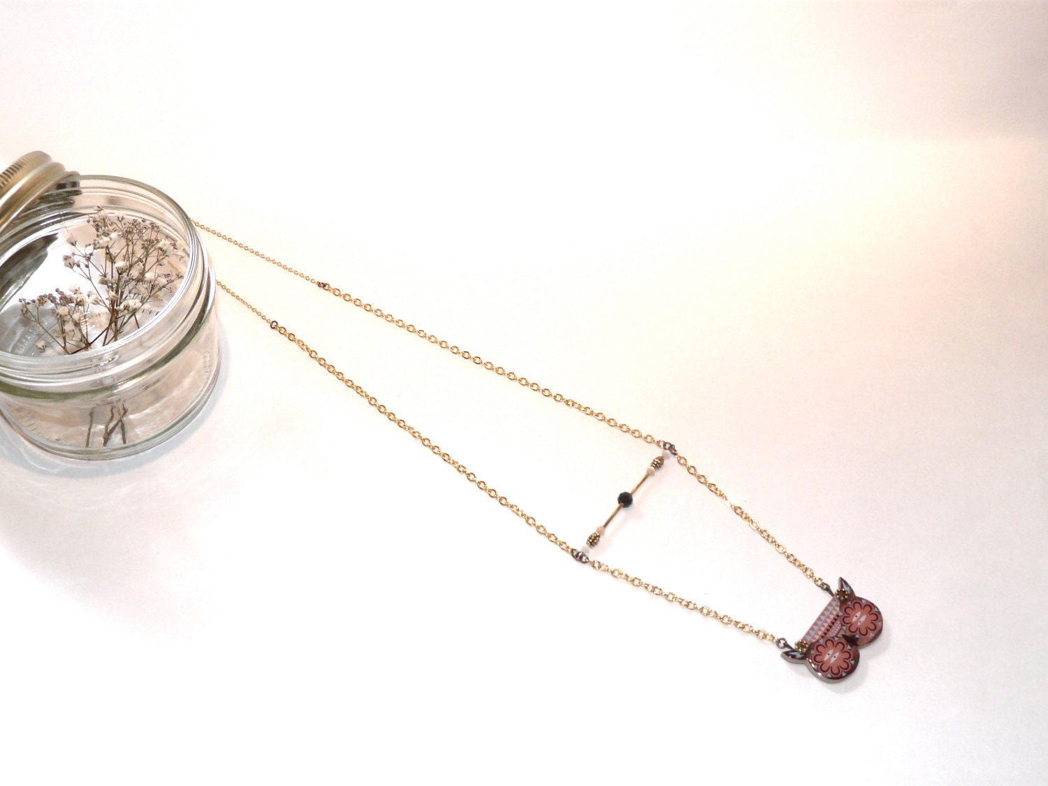 collier LITTLE OWL wood