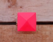 Geo Pop Pyramid Ring - Neon Pink