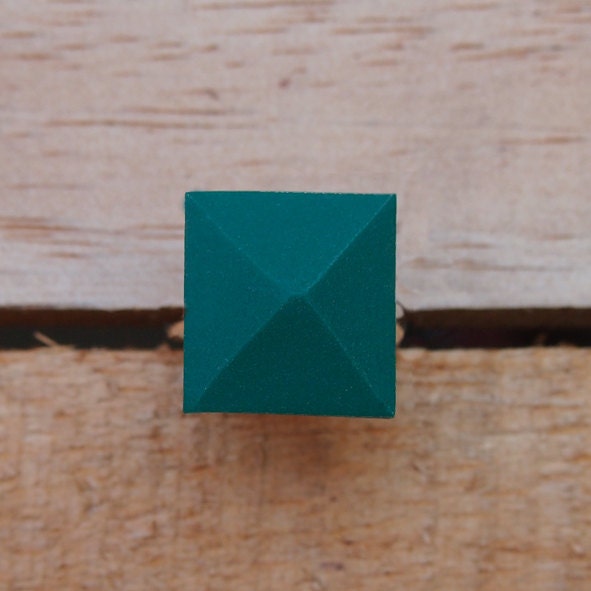 Geo Pop Pyramid Ring - Teal Green