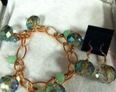 Copper Bracelet and Matching Earrings Also in Copper.