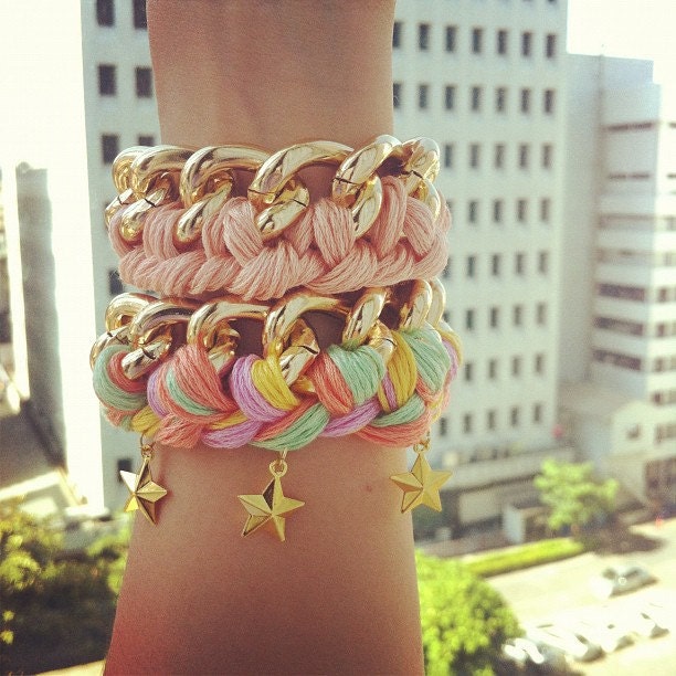 woven golden chain bracelet without the ornaments