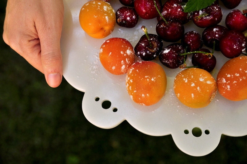 Handcrafted ornated marble serving platter