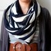 Nautical Scarf - Nautical Striped Infinity Scarf-Blue and White Striped Scarf - Circle Scarf