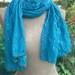lovely sparkling turquoise blue boho sari silk scarf