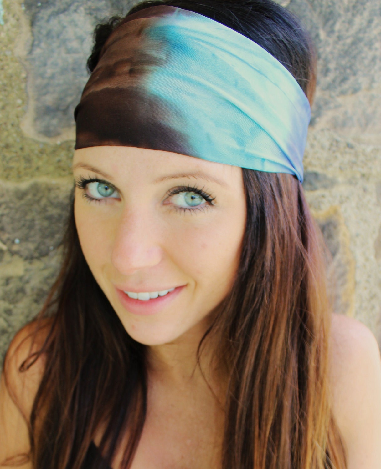 Manda Bee's Perfect Yoga Headband in Seabord Tie Dye ( stretch beach headband )