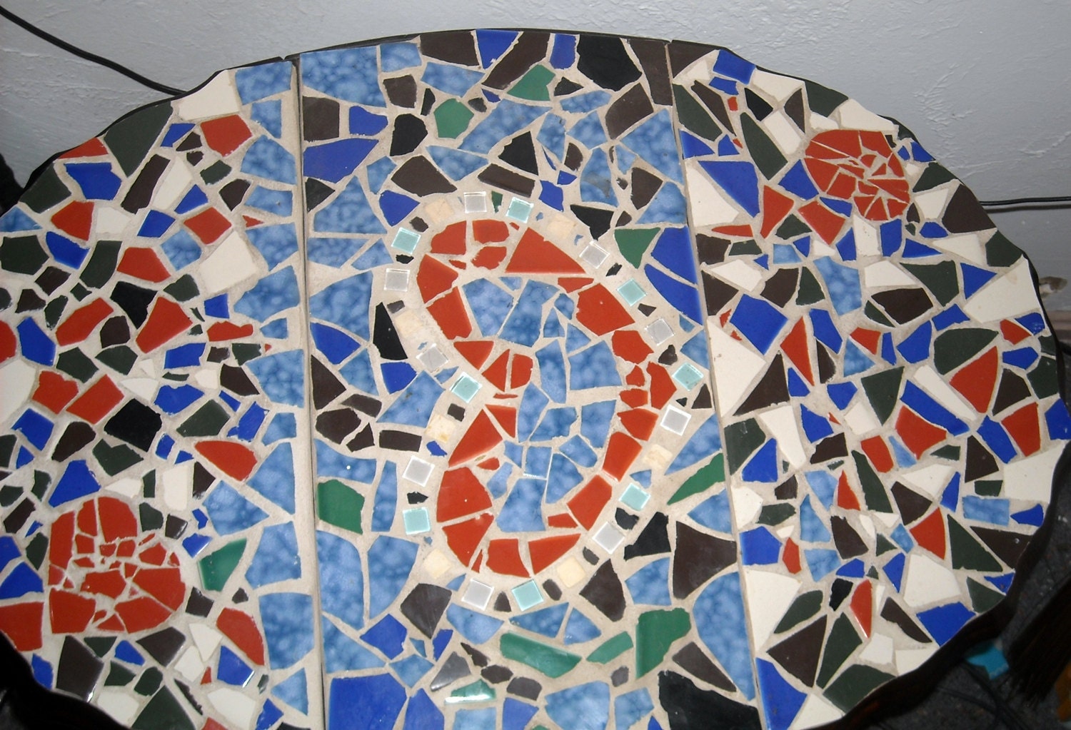 Antique MOSAIC Double Leaf Table