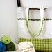 Canvas tote bag: 3 pockets, polkadots, green and white