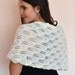 Cream - hand knitted lace shawl - mohair silk