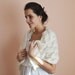 Cream - hand knitted lace shawl - mohair silk