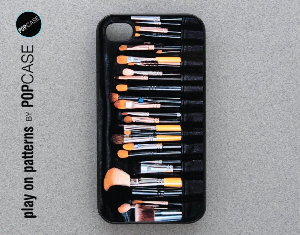 iPhone 4s case iPhone 4 case iPhone 4s cover iPhone 4 cover iPhone 4s skin iPhone 4 skin makeup brush pattern